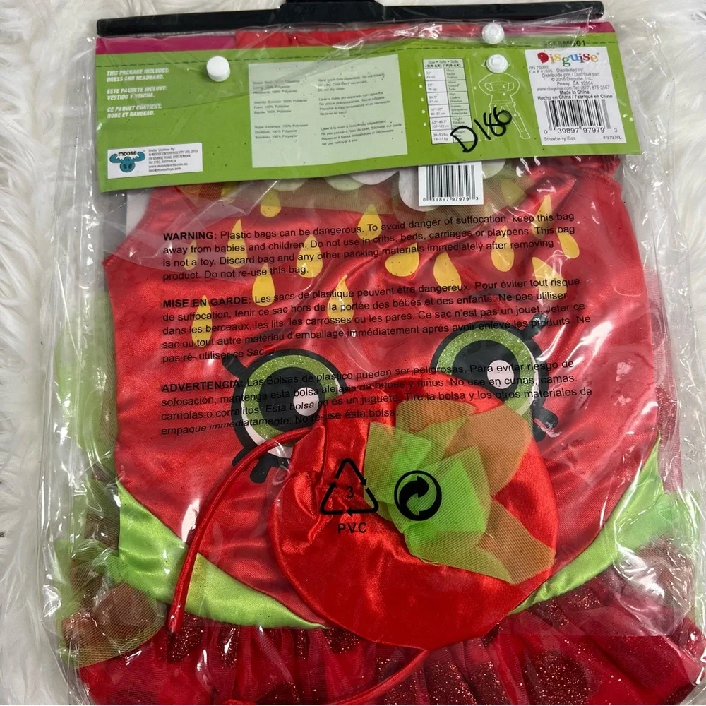 Shopkins Strawberry Kiss costume Dress NEW S 4-6X Halloween dress up